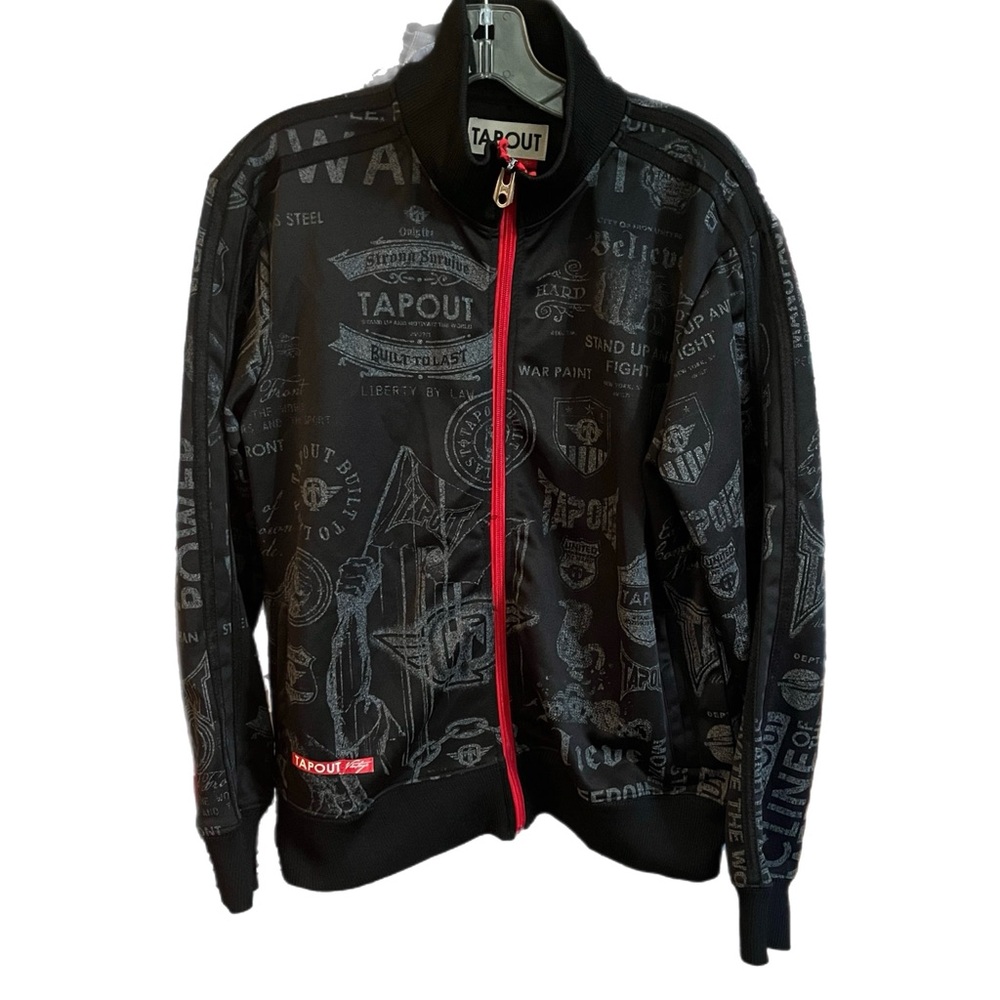 Vintage Tapout Logo Men's Black Track Jacket